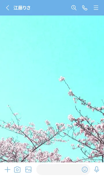 [LINE着せ替え] 幸せ桜と青空の着せかえ/ブルー/イエローの画像2