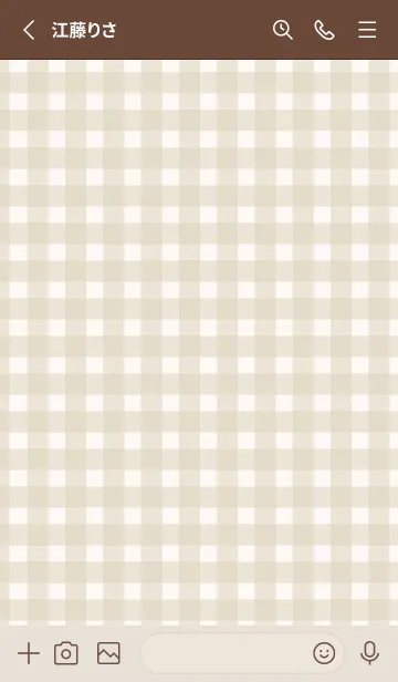 [LINE着せ替え] Gingham Check-Natural Beige 2の画像2