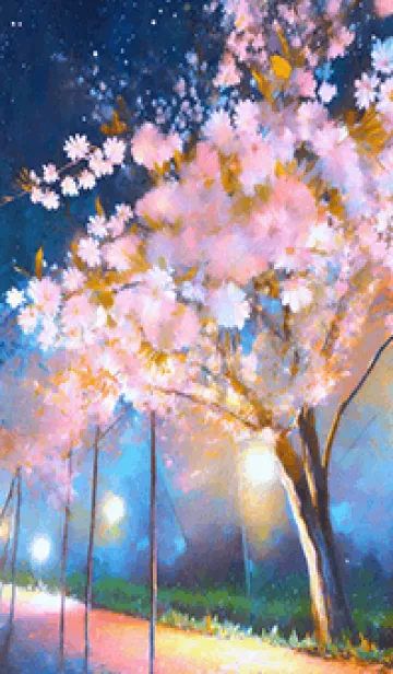 [LINE着せ替え] 美しい夜桜の着せかえ#510の画像1