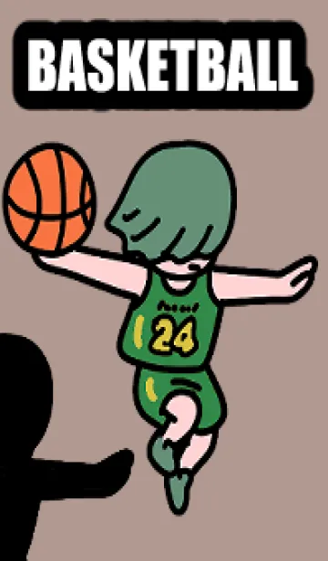 [LINE着せ替え] バスケダンク 緑ユニフォーム beigeの画像1