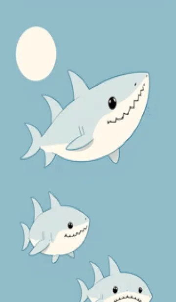 [LINE着せ替え] 快適な良い日 - cute shark 3wXF2の画像1