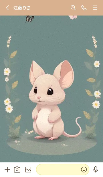 [LINE着せ替え] 快適な良い日 可愛い小さなマウス TEbs4の画像2