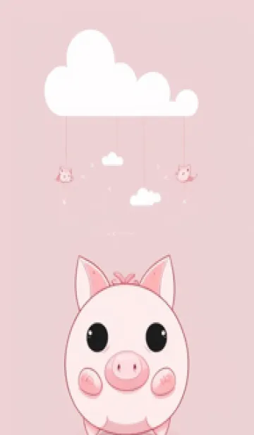 [LINE着せ替え] 可愛なピンクの小豚 uDNVgの画像1