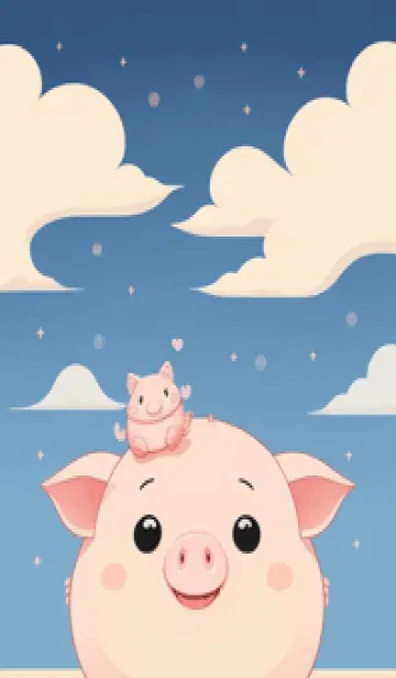 [LINE着せ替え] 可愛なピンクの小豚 DJFFgの画像1