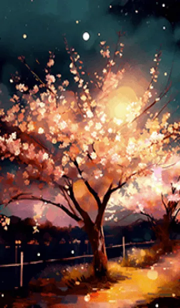 [LINE着せ替え] 美しい夜桜の着せかえ#512の画像1