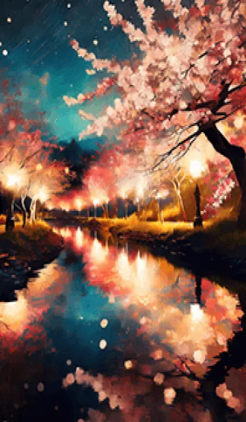 [LINE着せ替え] 美しい夜桜の着せかえ#514の画像1