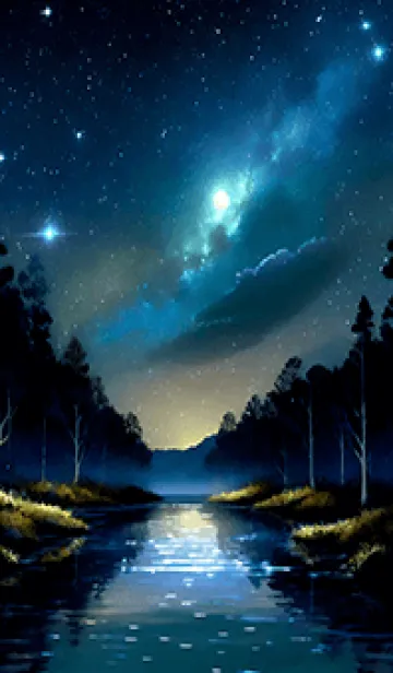 [LINE着せ替え] 綺麗な星空の夜景着せかえ#651の画像1