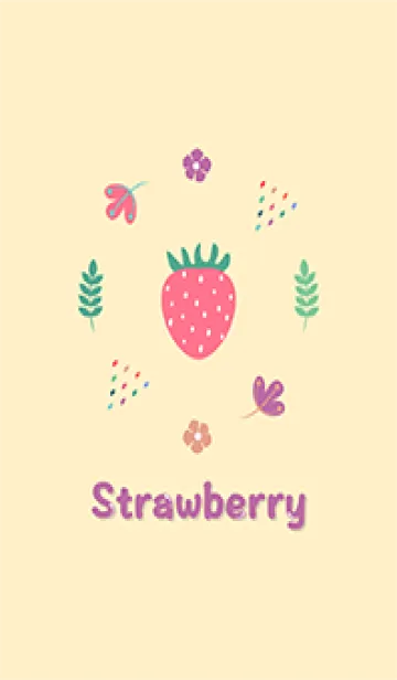 [LINE着せ替え] Fruit_Strawberry pattern(Yellow)の画像1