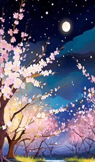 [LINE着せ替え] 美しい夜桜の着せかえ#516の画像1
