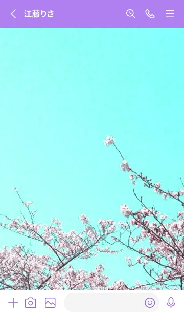 [LINE着せ替え] 幸せ桜と青空の着せかえ/パープル/イエローの画像2