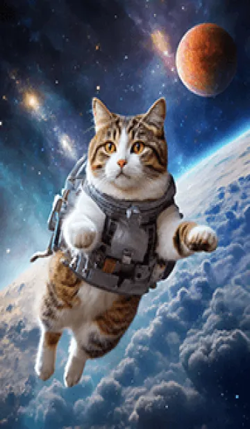 [LINE着せ替え] 【 宇宙猫 】キジトラverの画像1