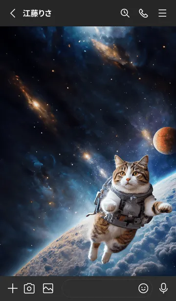 [LINE着せ替え] 【 宇宙猫 】キジトラverの画像2