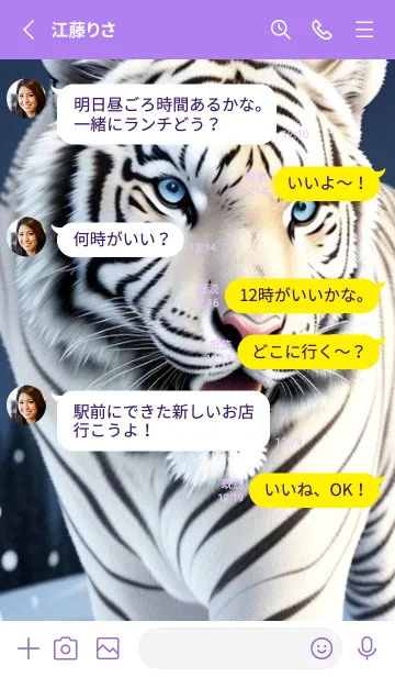 [LINE着せ替え] 猛なトラ 雪地の主 XqmWhの画像3