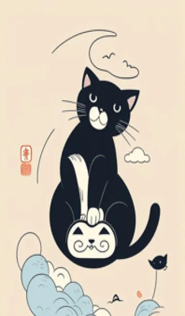 [LINE着せ替え] 快適な良い一日 - 可愛い黒猫 ADt3Kの画像1