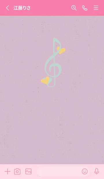 [LINE着せ替え] ト音記号＆♥ パステルの画像2