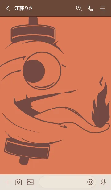 [LINE着せ替え] kabemon-提灯おばけ 肉桂色の画像2