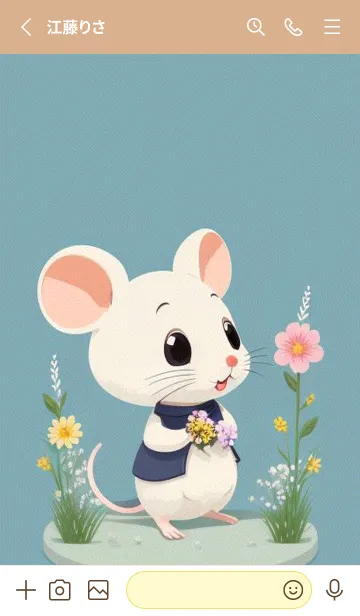 [LINE着せ替え] 快適な良い日 可愛い小さなマウス l5Tiyの画像2