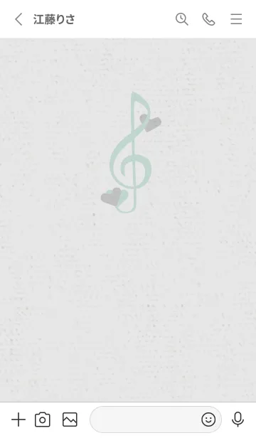 [LINE着せ替え] ト音記号＆♥ グレイッシュの画像2