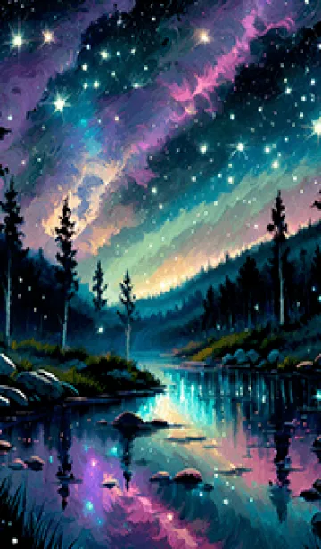 [LINE着せ替え] 綺麗な星空の夜景着せかえ#659の画像1