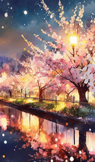 [LINE着せ替え] 美しい夜桜の着せかえ#524の画像1