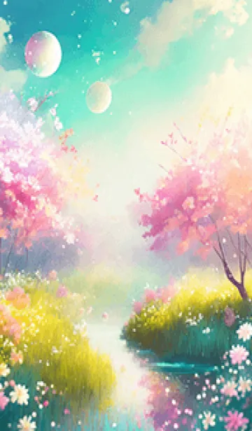 [LINE着せ替え] 優美な春の風景の着せかえ(Spring-295)の画像1