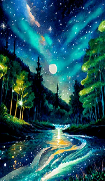 [LINE着せ替え] 綺麗な星空の夜景着せかえ#660の画像1