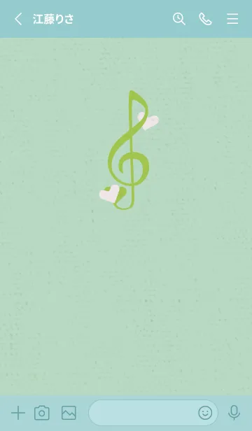 [LINE着せ替え] ト音記号＆♥ ナチュラルの画像2