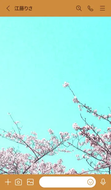 [LINE着せ替え] 幸せ桜と青空の着せかえ/ブラウン/オレンジの画像2