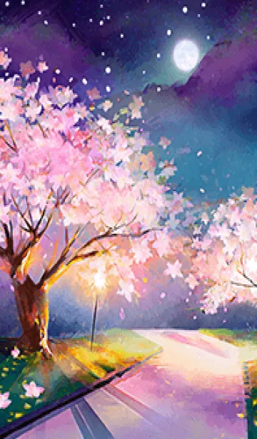 [LINE着せ替え] 美しい夜桜の着せかえ#526の画像1