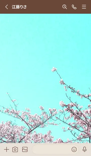 [LINE着せ替え] 幸せ桜と青空の着せかえ/くすみブルーの画像2