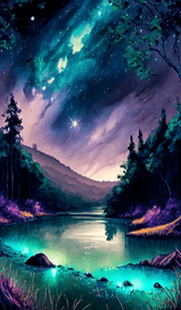 [LINE着せ替え] 綺麗な星空の夜景着せかえ#664の画像1