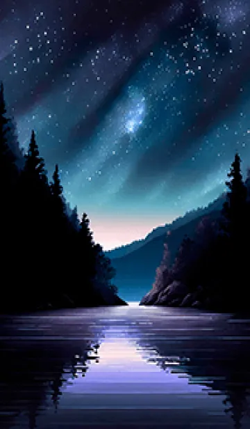 [LINE着せ替え] 綺麗な星空の夜景着せかえ#665の画像1