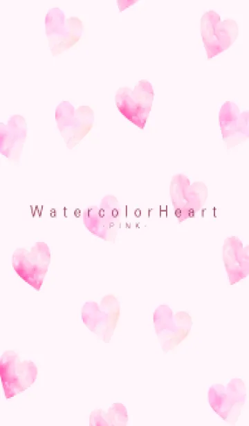 [LINE着せ替え] WatercolorHeart PINK 24の画像1