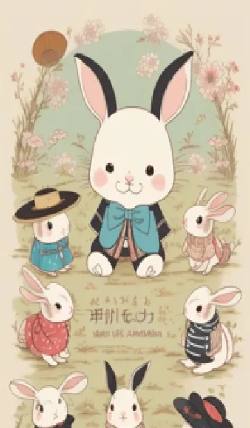 [LINE着せ替え] 快適な良い日 - 可愛い兎 A8qjFの画像1