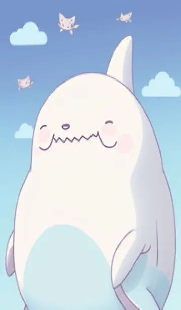 [LINE着せ替え] 快適な良い日 - cute shark xhZdaの画像1