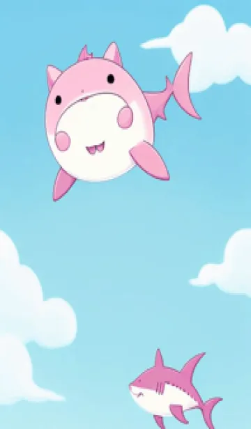 [LINE着せ替え] 快適な良い日 - cute shark PHKkJの画像1
