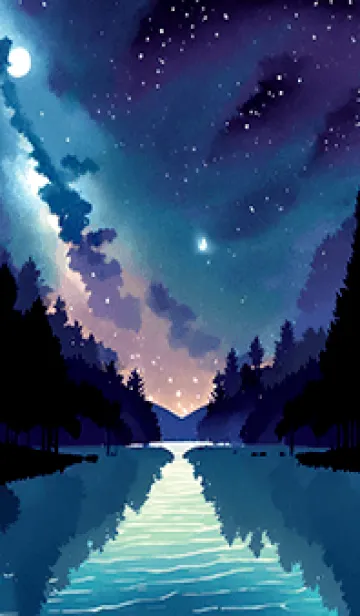 [LINE着せ替え] 綺麗な星空の夜景着せかえ#670の画像1