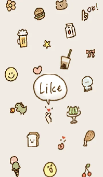 [LINE着せ替え] ベージュ 好きなもの04_1の画像1