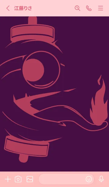 [LINE着せ替え] kabemon-提灯おばけ 紫紺の画像2