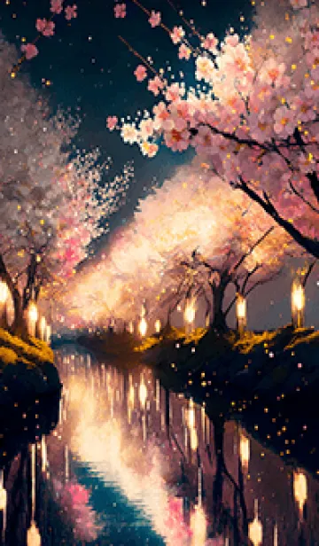 [LINE着せ替え] 美しい夜桜の着せかえ#541の画像1