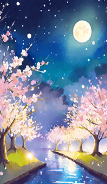 [LINE着せ替え] 美しい夜桜の着せかえ#543の画像1