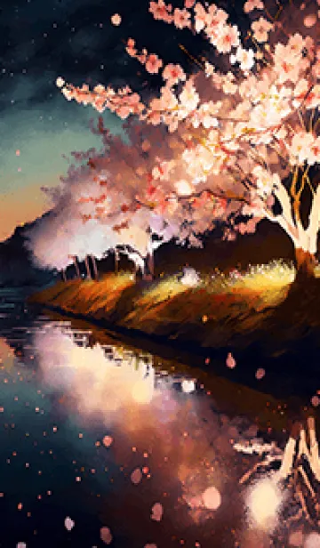 [LINE着せ替え] 美しい夜桜の着せかえ#544の画像1