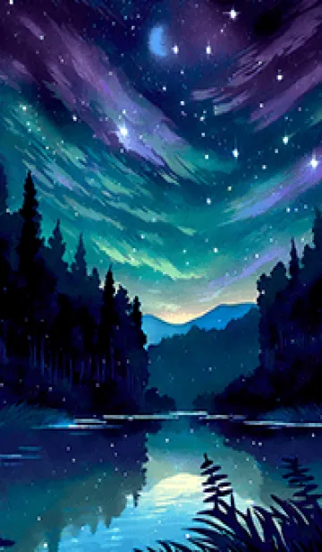 [LINE着せ替え] 綺麗な星空の夜景着せかえ#680の画像1