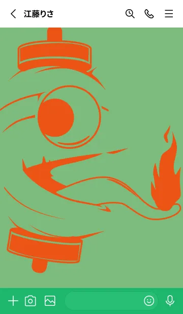 [LINE着せ替え] kabemon-提灯おばけ フレッシュグリーンの画像2