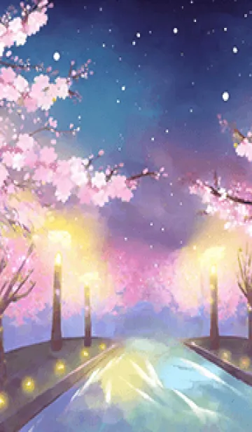 [LINE着せ替え] 美しい夜桜の着せかえ#546の画像1