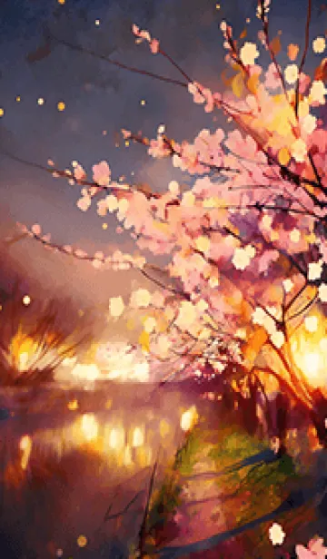 [LINE着せ替え] 美しい夜桜の着せかえ#547の画像1