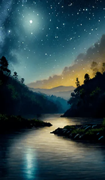 [LINE着せ替え] 綺麗な星空の夜景着せかえ#684の画像1