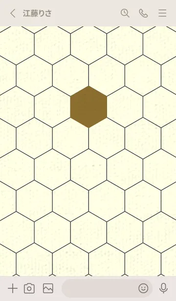 [LINE着せ替え] 六角形のきせかえ ゴールデンオーカーの画像2