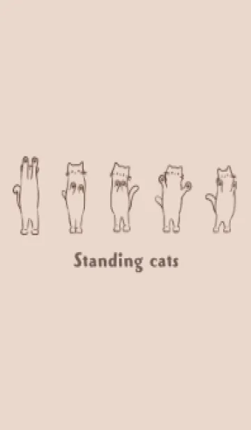 [LINE着せ替え] 立ち見ねこ -ピンク-の画像1