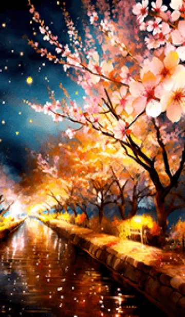 [LINE着せ替え] 美しい夜桜の着せかえ#554の画像1